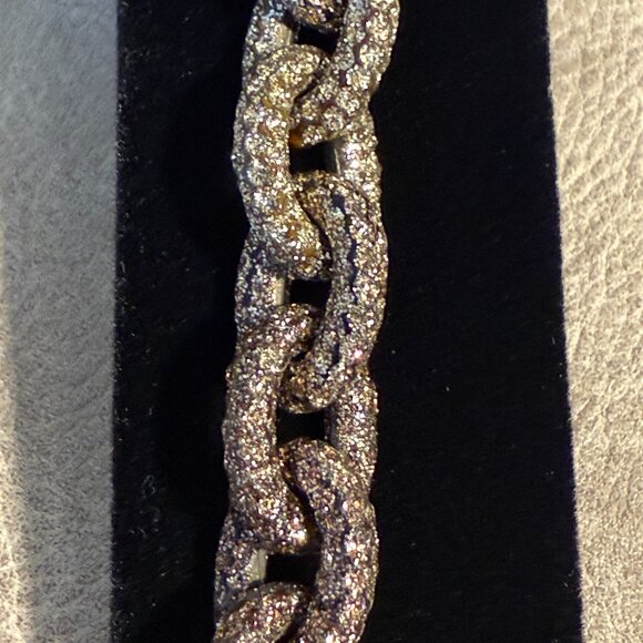 CHIC and CHUNKY Fashion bracelet -- Sparkly brown ombre pavé links 8" - Picture 4 of 6